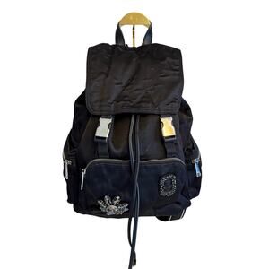 Pinko Bag Embellished Backpack Black OS Goth Y2K Utility Travel School Daypack